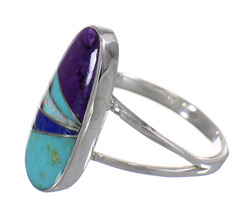Multicolor Authentic Sterling Silver Southwestern Ring Size 5-1/4 QX84788
